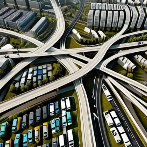 Home 22 **
Autonomous taxi fleet in Warsaw, Poland. The taxis are using intelligent route planning to avoid traffic jams, potentially showing a side street route with less congestion compared to a major highway. GPS overlay in the style of a futuristic interface to show real-time data analysis.
**