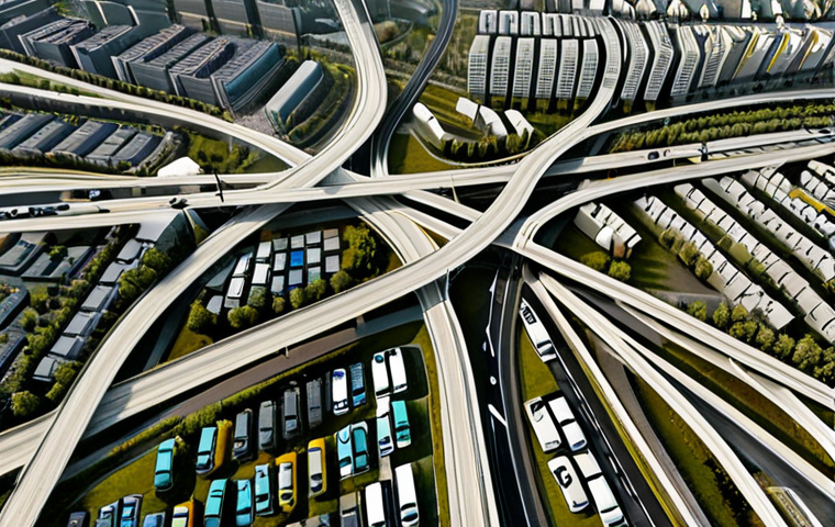 **
Autonomous taxi fleet in Warsaw, Poland. The taxis are using intelligent route planning to avoid traffic jams, potentially showing a side street route with less congestion compared to a major highway. GPS overlay in the style of a futuristic interface to show real-time data analysis.
**